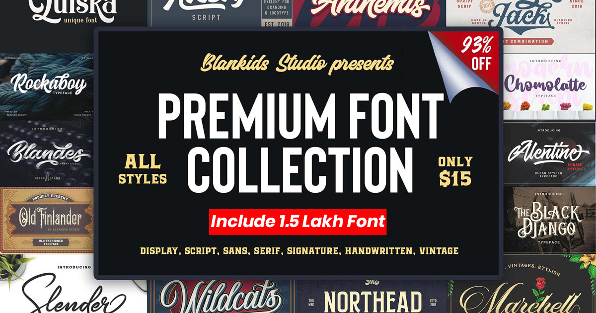 Ultimate Fonts Bundle 1.5 Lakh+ Fonts
